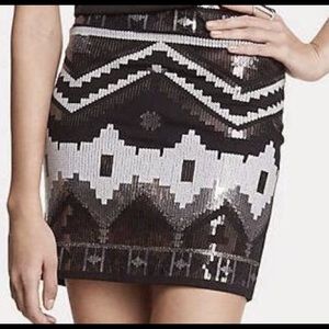 Express Sequin Mini Skirt